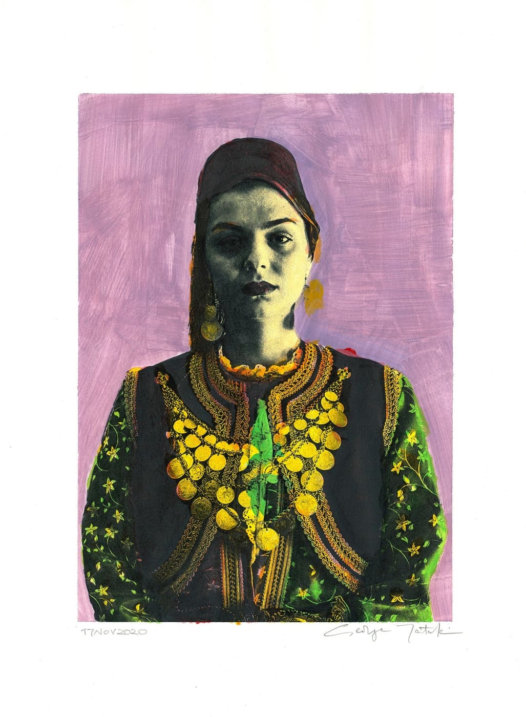 Wall Art Living Room Decor - George Tatakis | Greece | Painting. Lady in Kastoria #1. | Worldwide Shipping