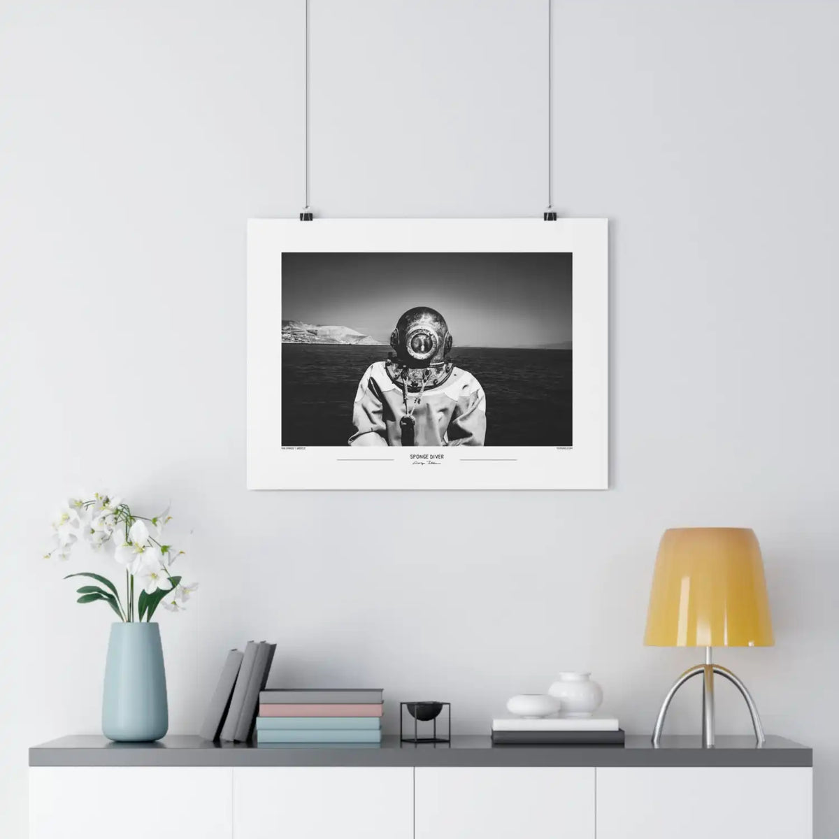 The Sponge Diver | Black-and-White photography Wall Art Poster from Greece, by George Tatakis - medium size