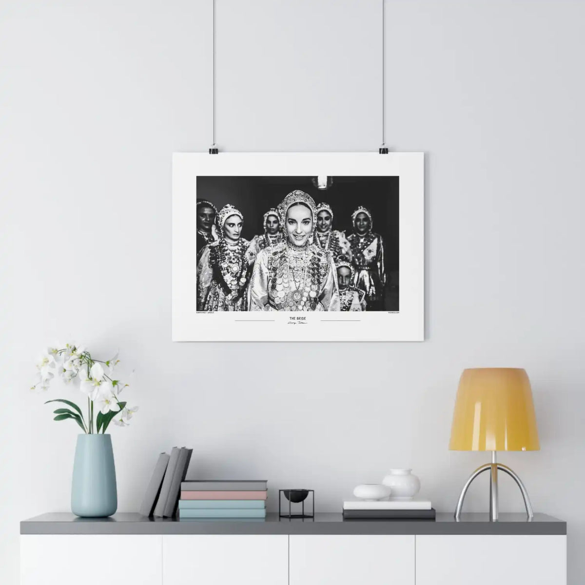 Black and White Photo Wall Art Poster from Greece | Bride in Diafani on Karpathos island, by George Tatakis - medium poster