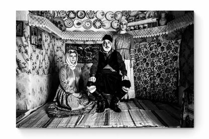 Black and White Photography Wall Art Greece | Traditional costumes of Afantou in a local house Rhodes by George Tatakis - whole photo