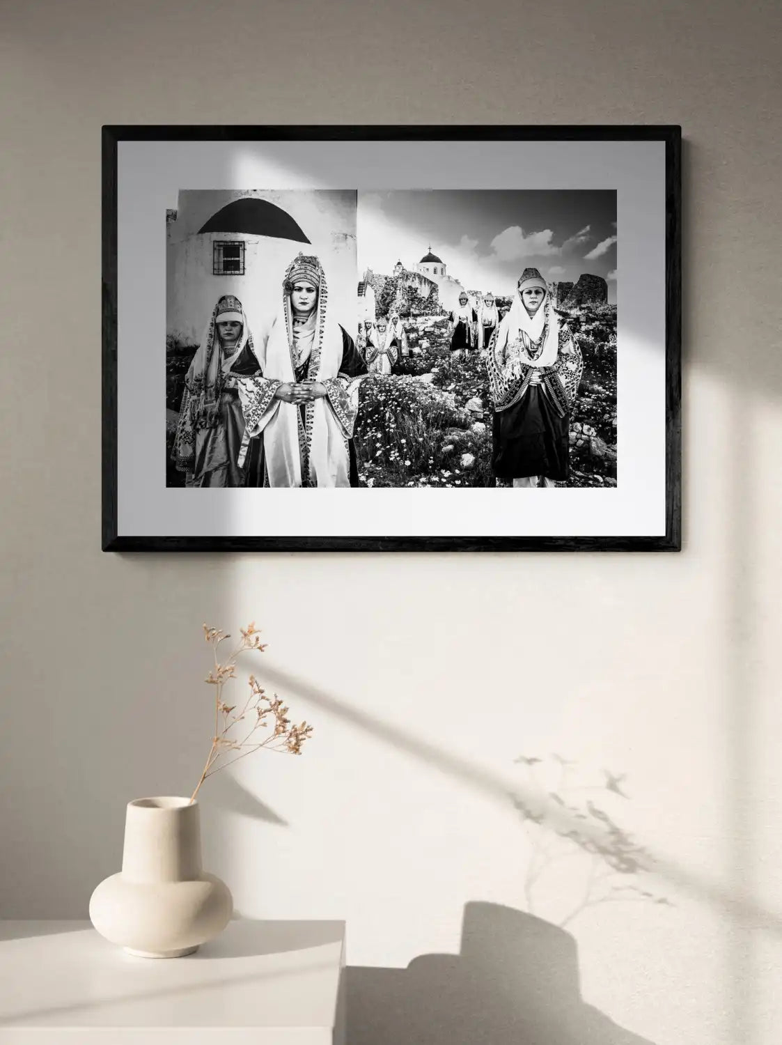 Black and White Photography Wall Art Greece | Costume of Astypalaea inside the castle Dodecanese Greece by George Tatakis - single framed photo