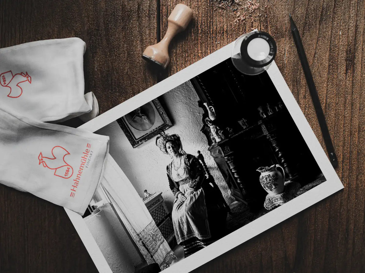 Black and White Photography Wall Art Greece | Costume of central Corfu island in a traditional home Ionian Sea by George Tatakis - photo print on table