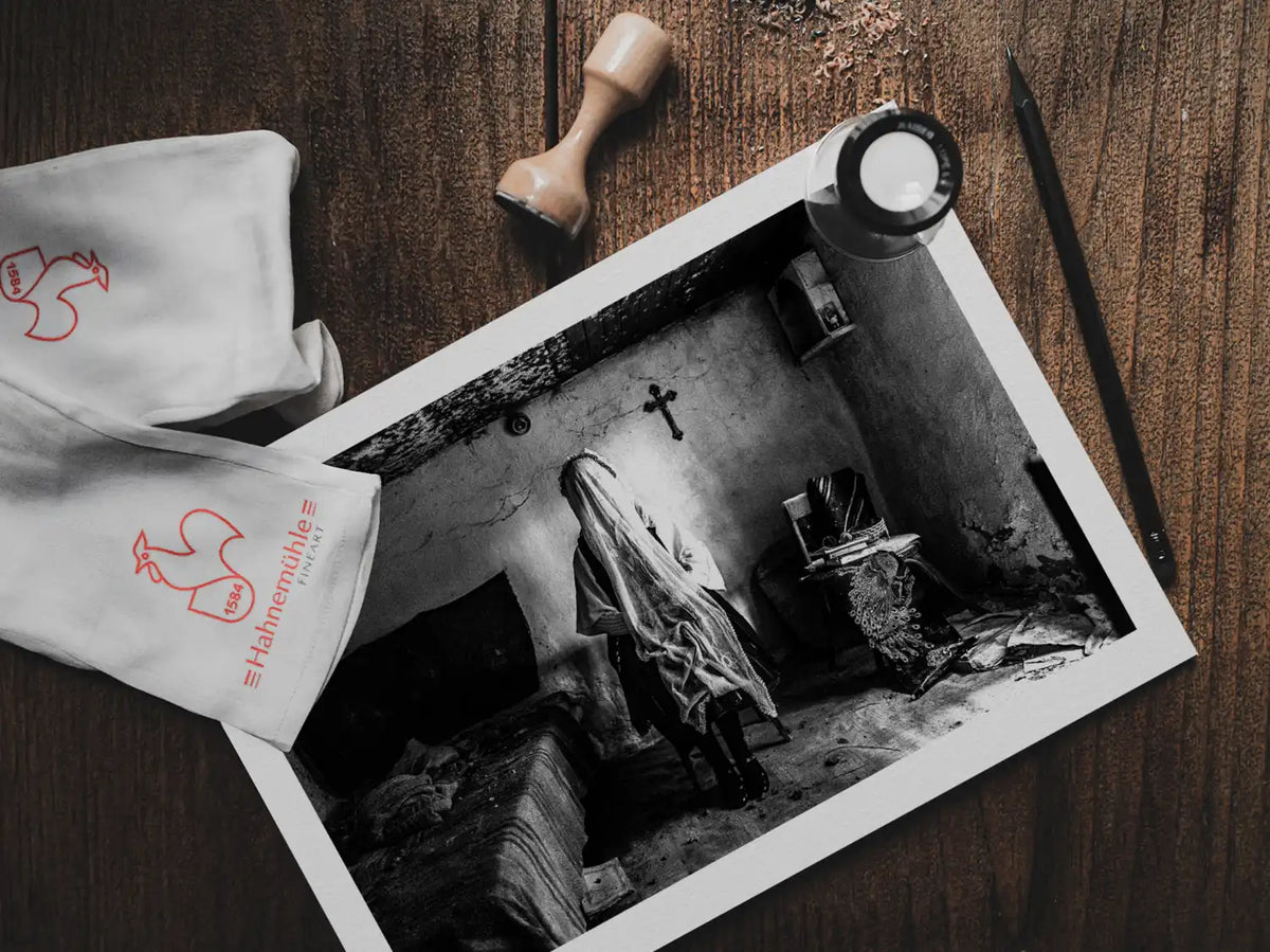 Black and White Photography Wall Art Greece | Costume of Ermakia Kozani W. Macedonia by George Tatakis - photo print on table