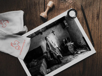 Black and White Photography Wall Art Greece | Costume of Ermakia Kozani W. Macedonia by George Tatakis - photo print on table