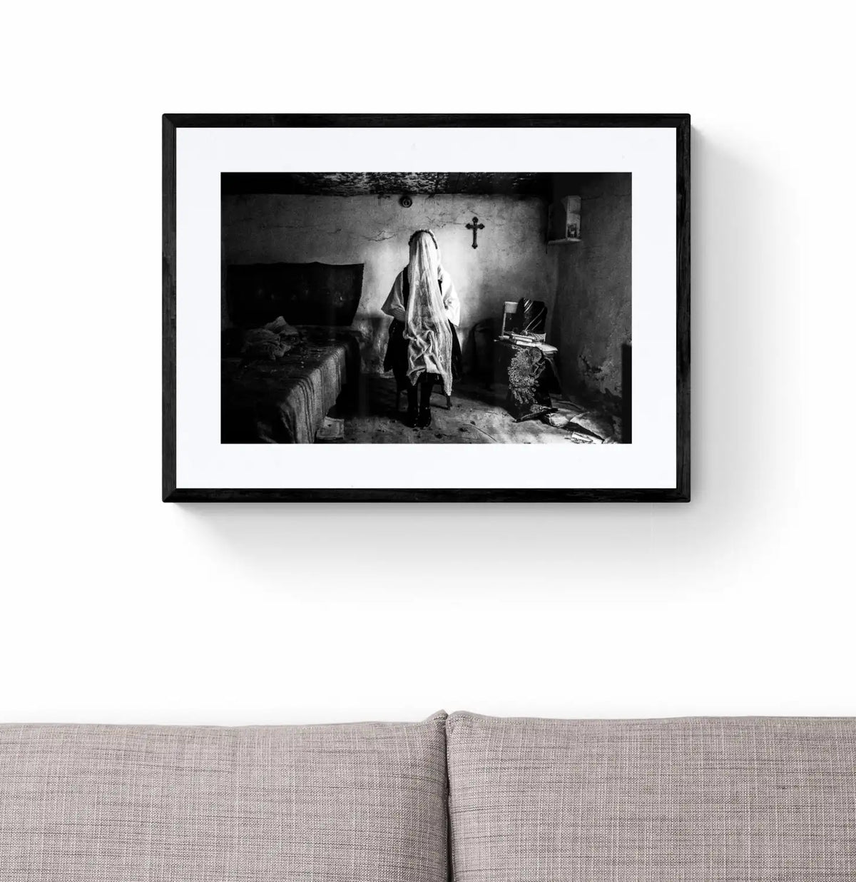 Black and White Photography Wall Art Greece | Costume of Ermakia Kozani W. Macedonia by George Tatakis - single framed photo