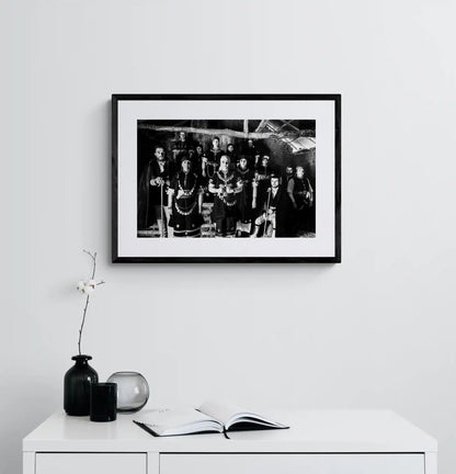 Black and White Photography Wall Art Greece | Costumes of Prespes at a local barn W. Macedonia by George Tatakis - single framed photo