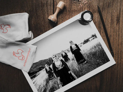 Black and White Photography Wall Art Greece | Costumes of Geraki in Lakonia Peloponnese by George Tatakis - photo print on table