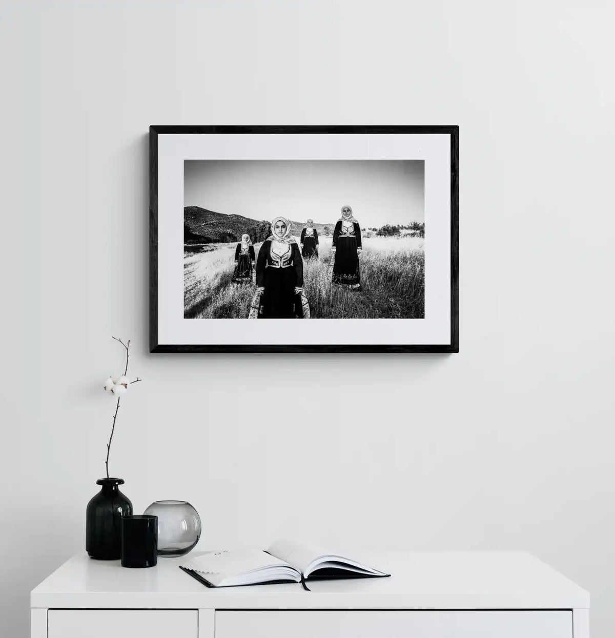 Black and White Photography Wall Art Greece | Costumes of Geraki in Lakonia Peloponnese by George Tatakis - single framed photo