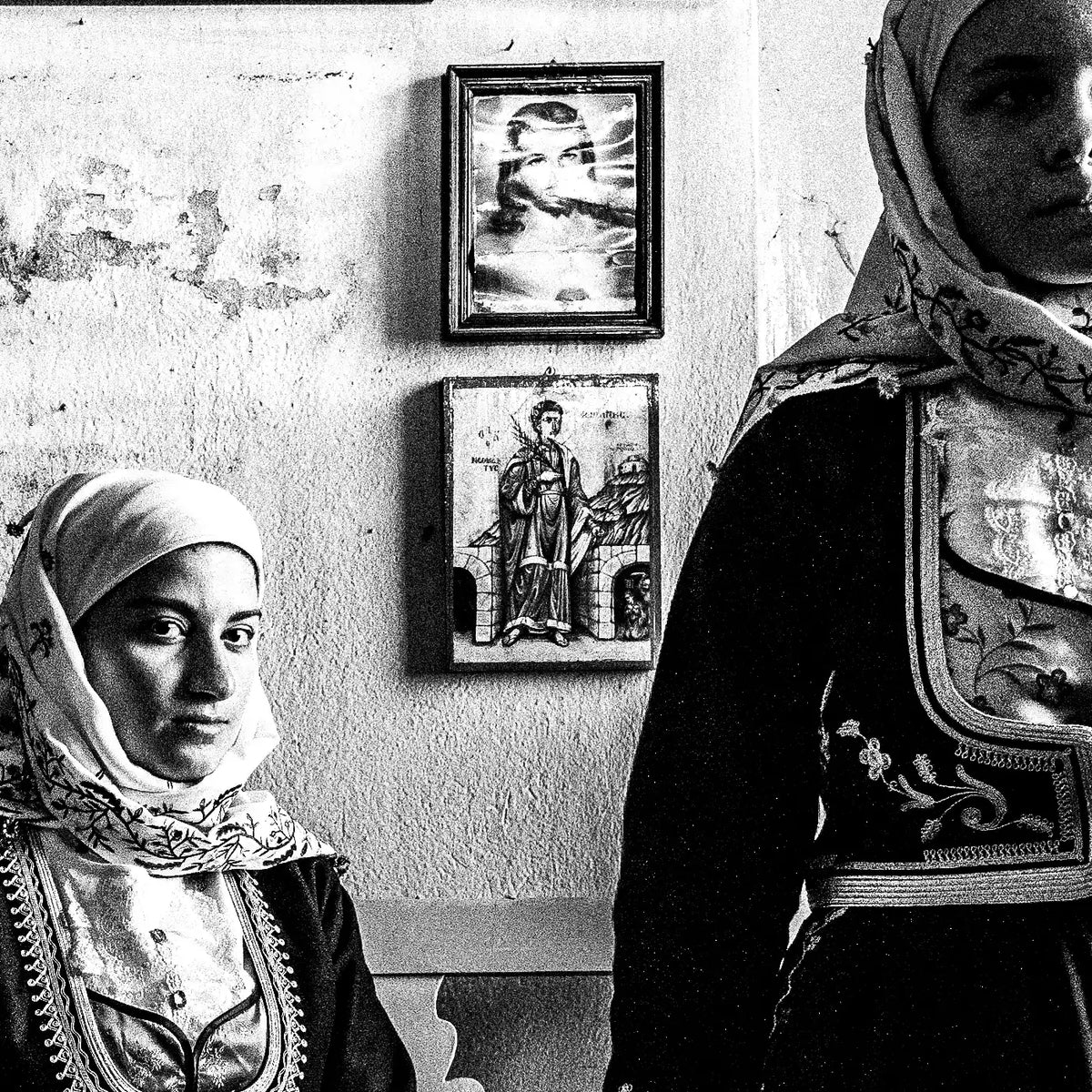Black and White Photography Wall Art Greece | Costumes of Geraki in a traditional home Lakonia Peloponnese by George Tatakis - detailed view
