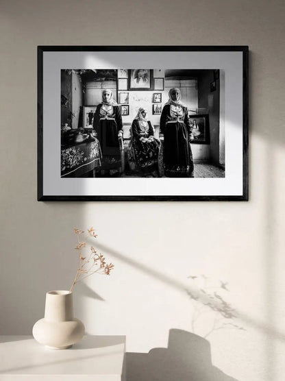 Black and White Photography Wall Art Greece | Costumes of Geraki in a traditional home Lakonia Peloponnese by George Tatakis - single framed photo