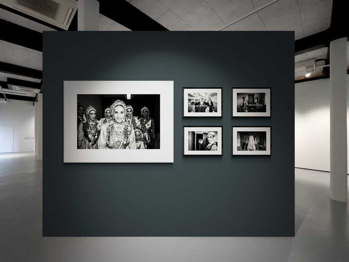 Caryatis photographic project by George Tatakis. Black and White photography prints from Greece, presented in a gallery space.