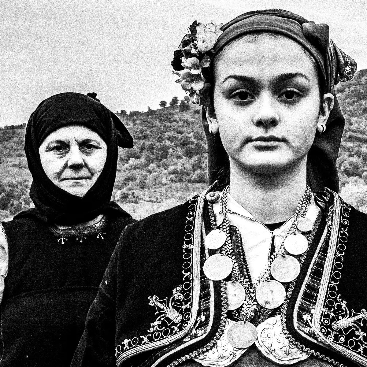 Black and White Photography Wall Art Greece | Costumes of Kostelides Palatitsia Imathia Macedonia by George Tatakis - detailed view