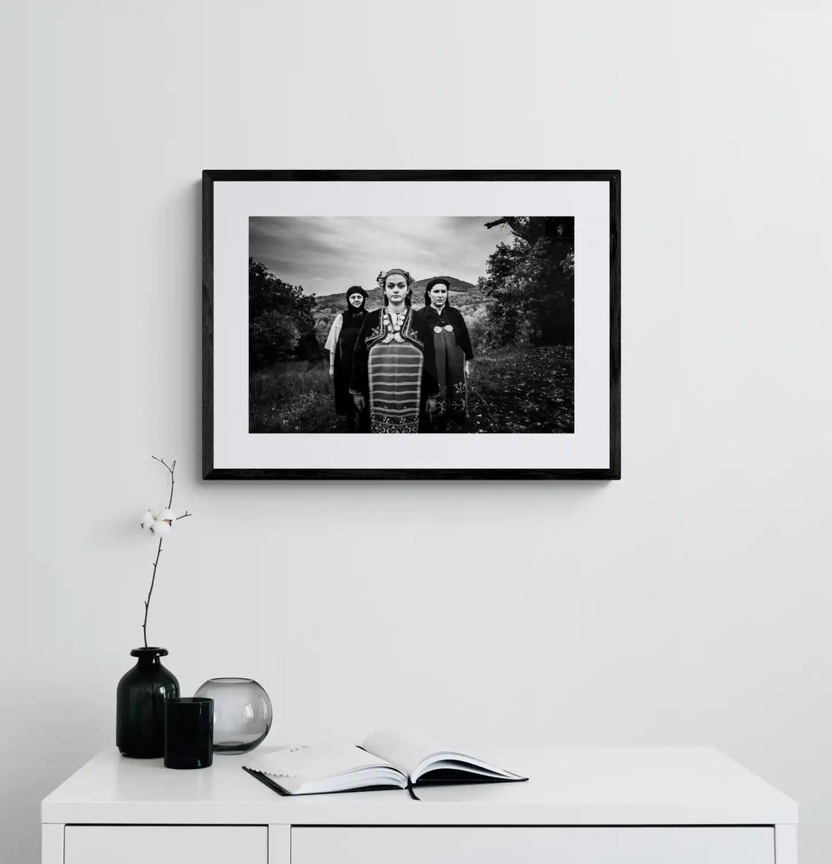 Black and White Photography Wall Art Greece | Costumes of Kostelides Palatitsia Imathia Macedonia by George Tatakis - single framed photo
