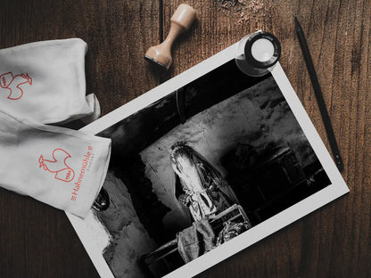 Black and White Photography Wall Art Greece | Bride at Isaakion Thrace by George Tatakis - photo print on table
