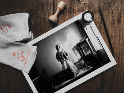 Black and White Photography Wall Art Greece | Costume of Kalyvia Attica by George Tatakis - photo print on table