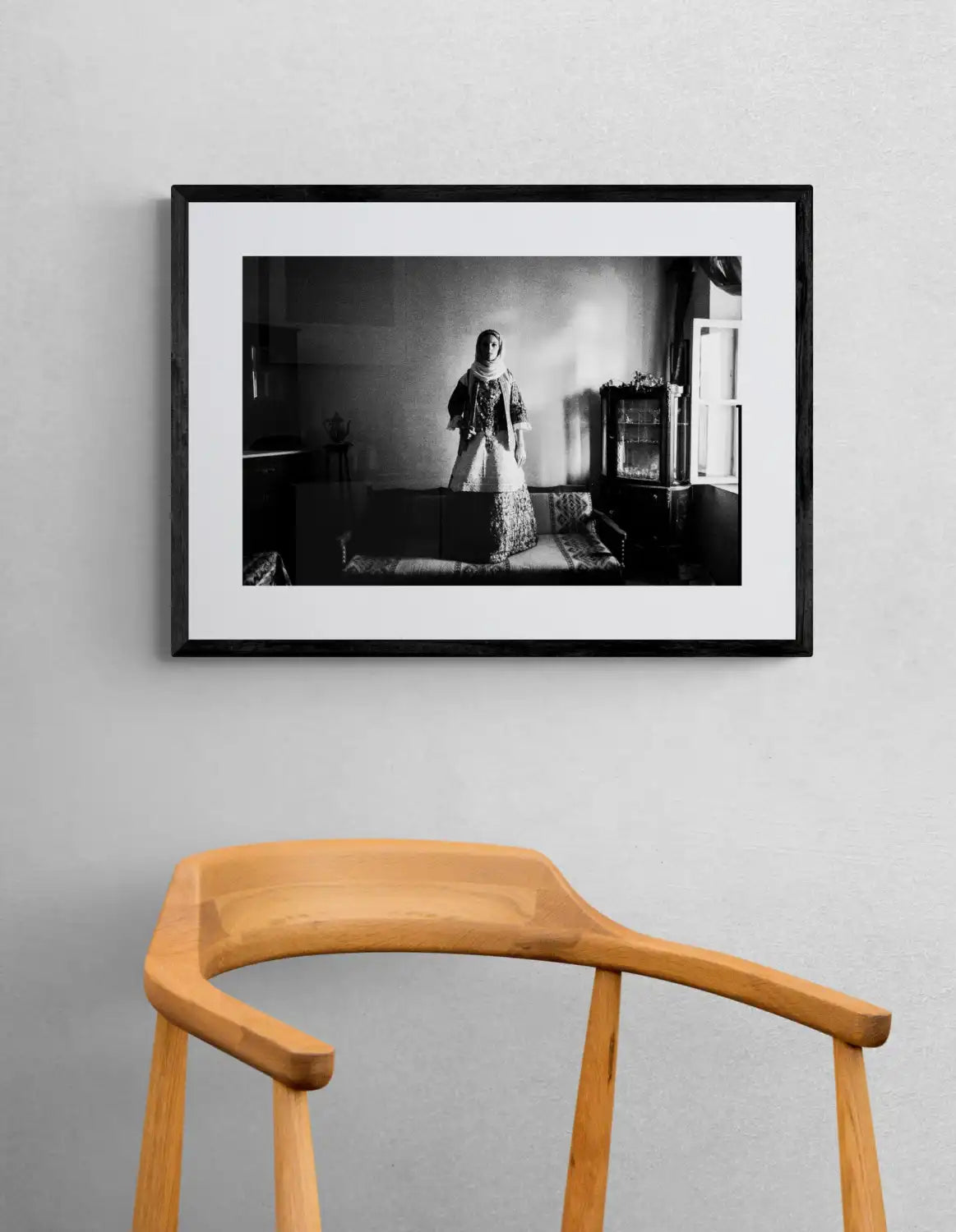 Black and White Photography Wall Art Greece | Costume of Kalyvia Attica by George Tatakis - single framed photo