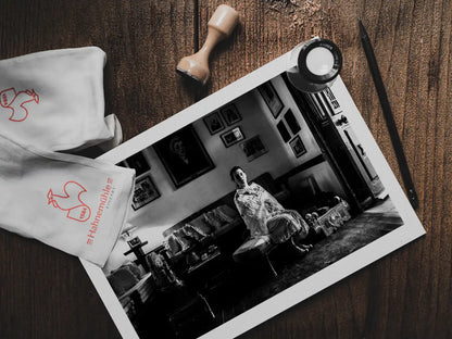 Black and White Photography Wall Art Greece | Costume of Kastellorizon island in a traditional local house Dodecanese Greece by George Tatakis - photo print on table