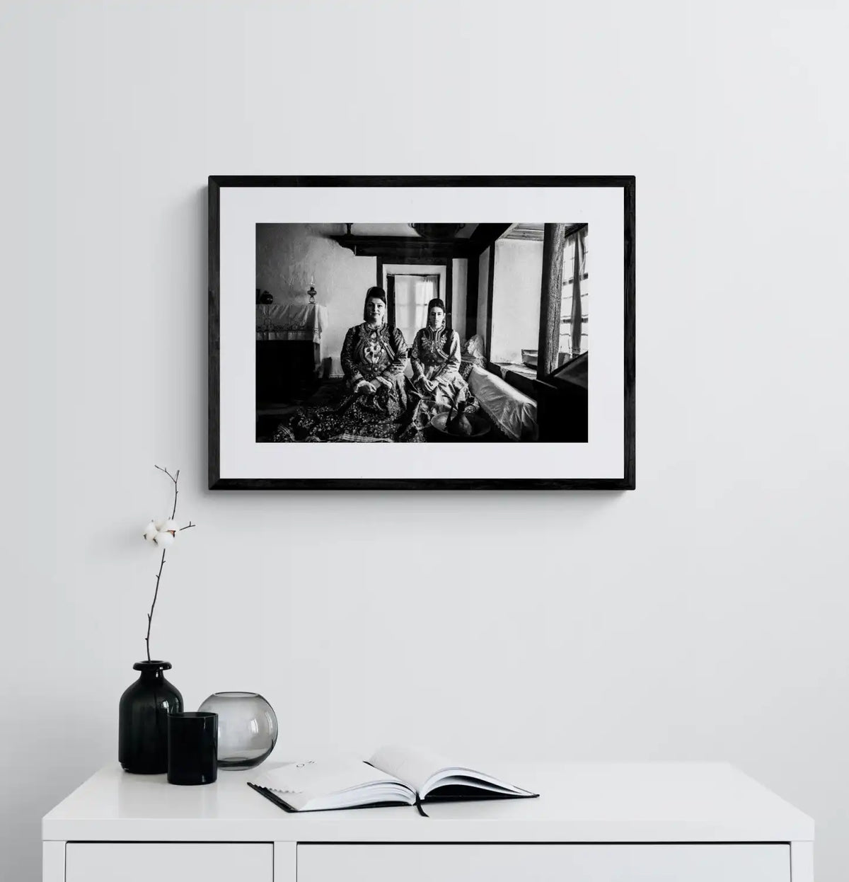 Black and White Photography Wall Art Greece | Urban costumes of Kastoria W. Macedonia by George Tatakis - single framed photo