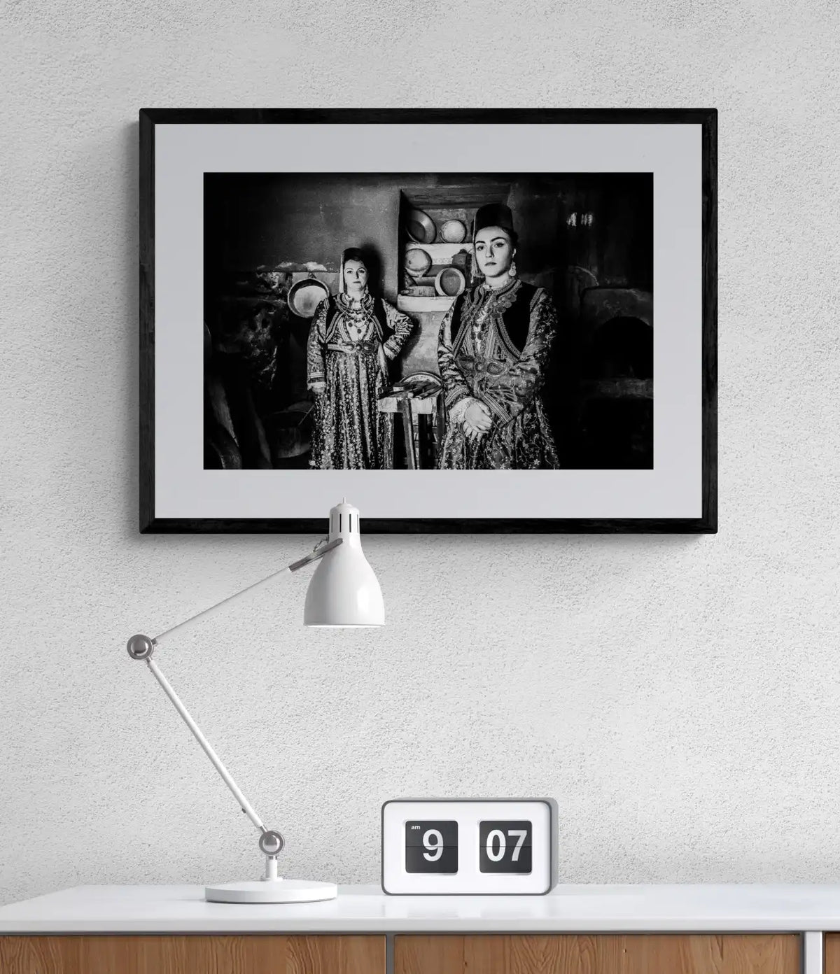 Black and White Photography Wall Art Greece | Urban costumes of Kastoria W. Macedonia by George Tatakis - single framed photo