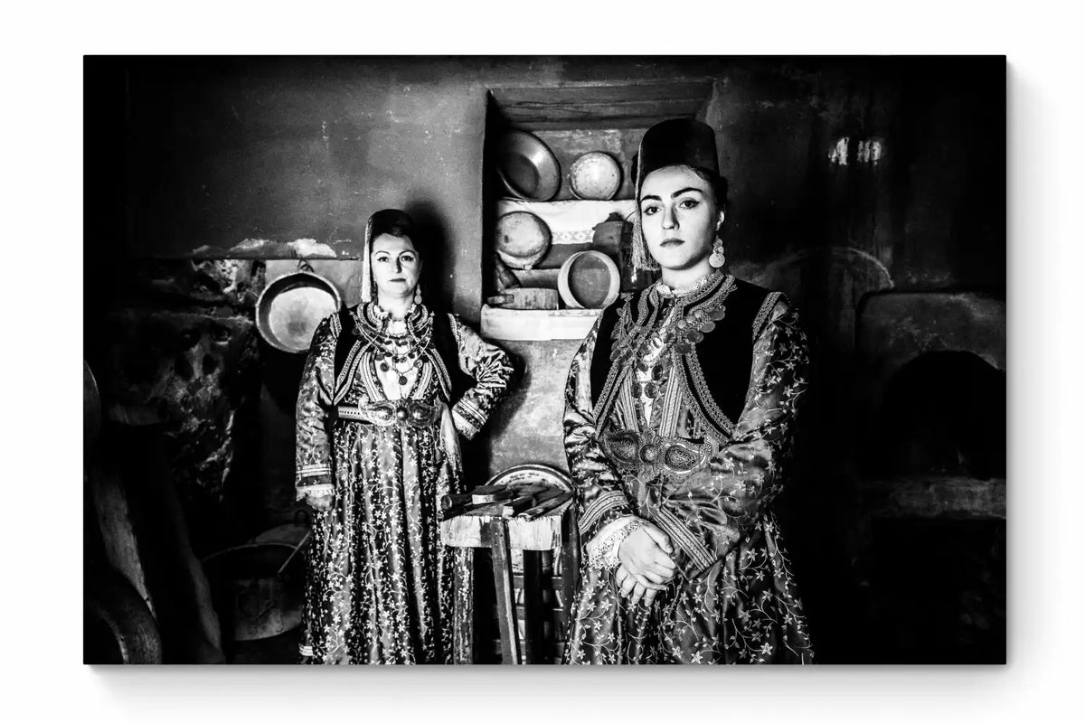 Black and White Photography Wall Art Greece | Urban costumes of Kastoria W. Macedonia by George Tatakis - whole photo
