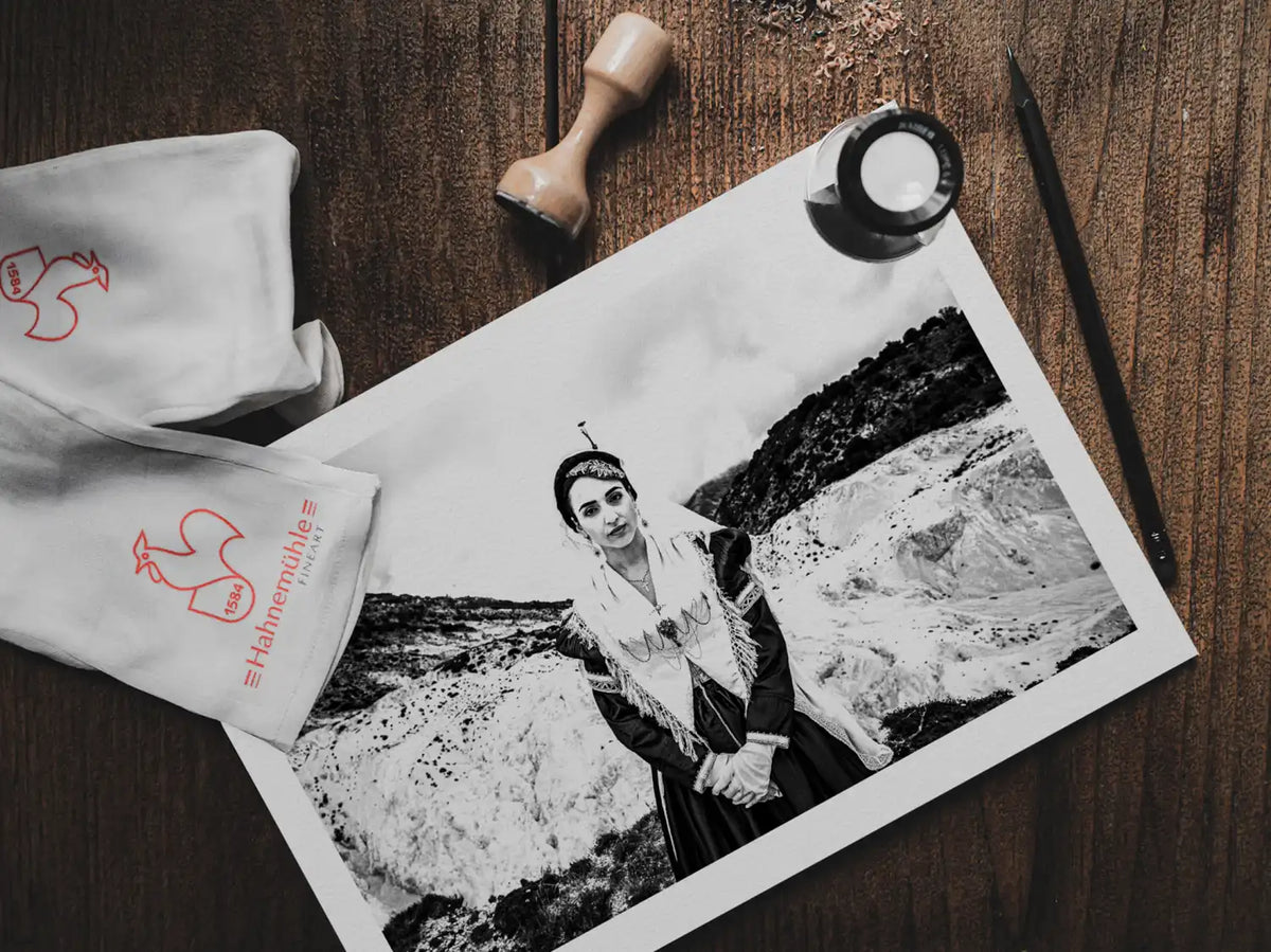 Black and White Photography Wall Art Greece | Costume of Lefkada island Ionian Sea by George Tatakis - photo print on table