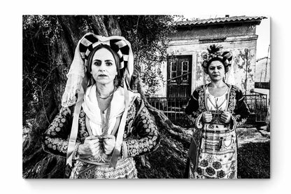 Black and White Photography Wall Art Greece | Costumes of southern Corfu island at the village Korakades Ionian Sea by George Tatakis - whole photo