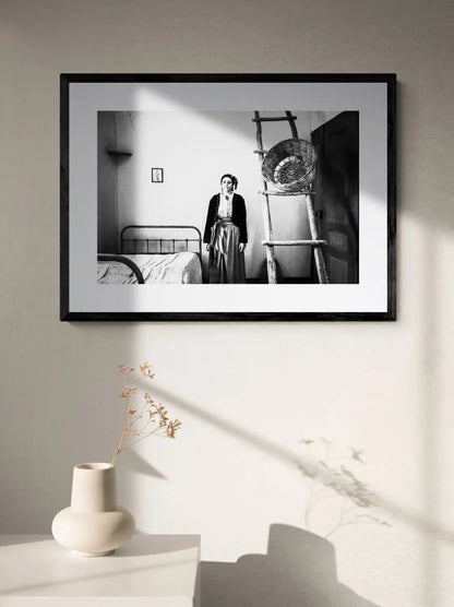 Black and White Photography Wall Art Greece | Girl in Pinakates ladder Pelion Thessaly by George Tatakis - single framed photo