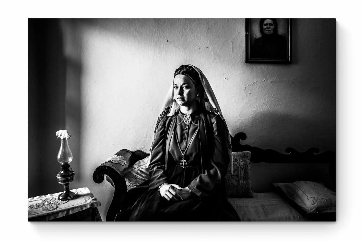 Black and White Photography Wall Art Greece | Costume of Platanos in a traditional local house Nafpaktos Aetoloacarnanea Greece by George Tatakis - whole photo