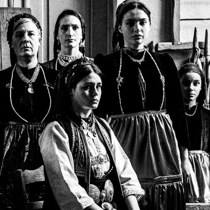 Black and White Photography Wall Art Greece | Costumes of Polypotamos at the local Museum Florina W. Macedonia by George Tatakis - detailed view