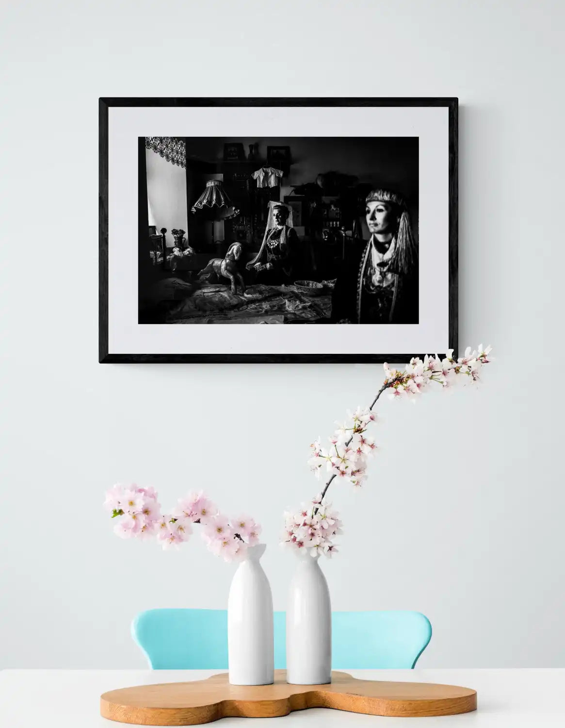 Black and White Photography Wall Art Greece | Costumes of Kozani Siatista Macedonia by George Tatakis - single framed photo