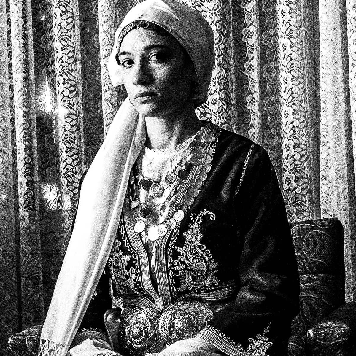Black and White Photography Wall Art Greece | Costume of Tegea in a traditional home Arcadia Peloponnese by George Tatakis - detailed view