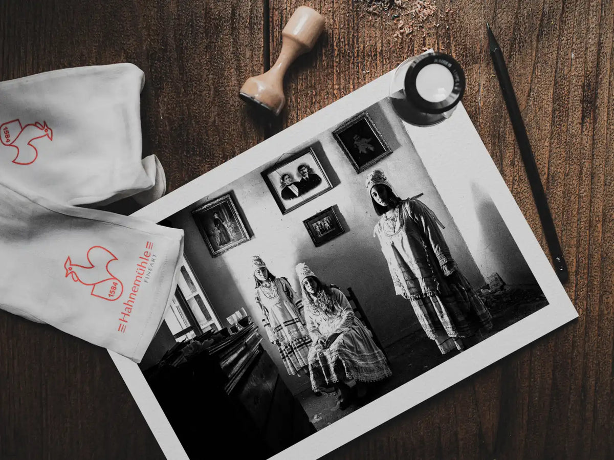 Black and White Photography Wall Art Greece | Thymiana costumes Agios Minas Chios island Greece by George Tatakis - photo print on table