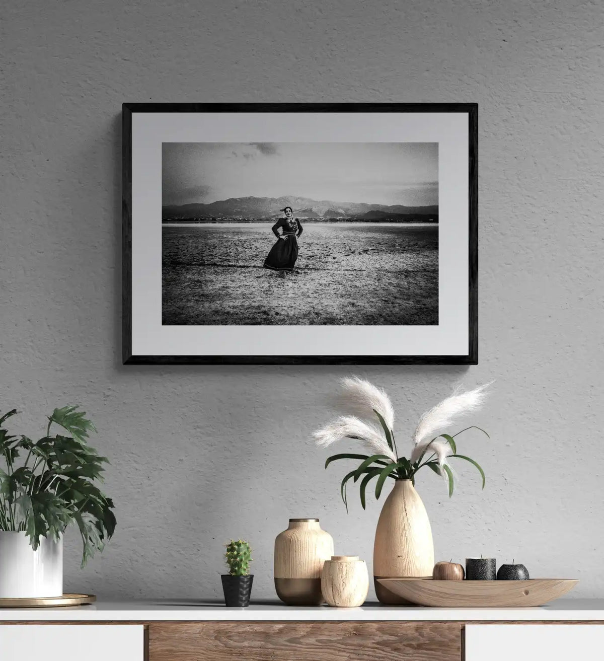 Black and White Photography Wall Art Greece | Salt lake Tigaki Kos Dodecanese by George Tatakis - single framed photo