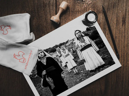 Black and White Photography Wall Art Greece | Costumes of Tilos island at an old local village Dodecanese Greece by George Tatakis - photo print on table