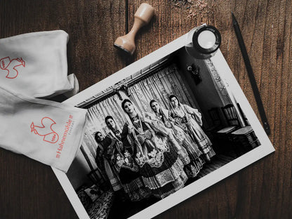 Black and White Photography Wall Art Greece | Trikeri traditional costumes S. Pelion Thessaly by George Tatakis - photo print on table