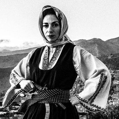 Black and White Photography Wall Art Greece | Vathia Mani Peloponnese by George Tatakis - detailed view