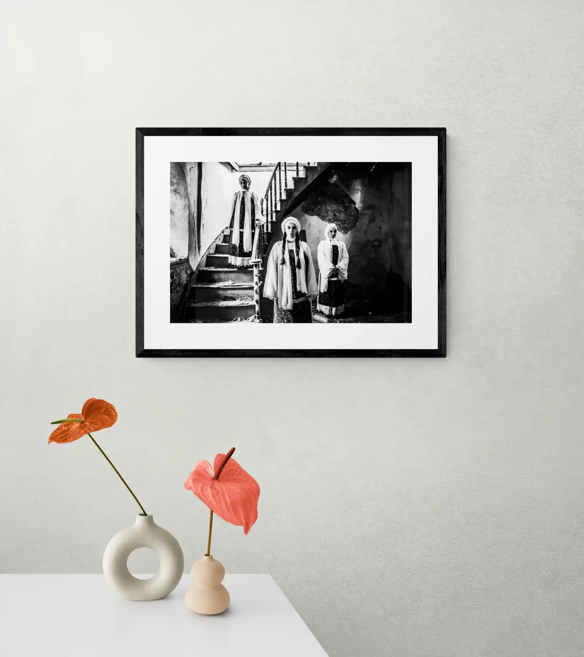Black and White Photography Wall Art Greece | Vessa costumes Mastichochorea Chios island Greece by George Tatakis - single framed photo