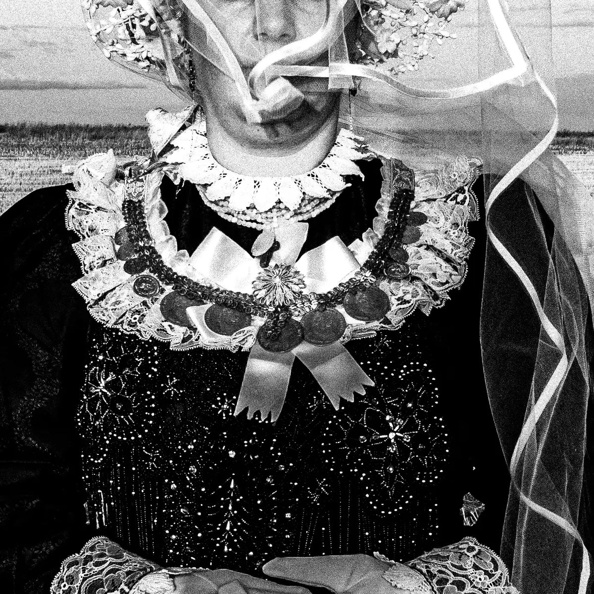 Black and White Photography Wall Art Greece | Bride in Vyssa Thrace by George Tatakis - detailed view