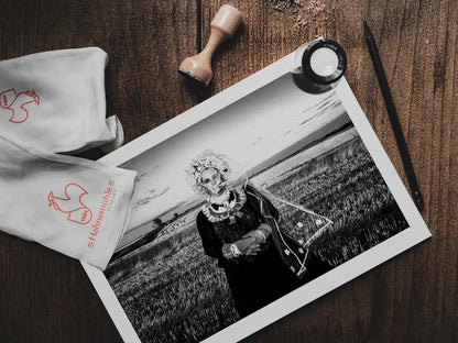 Black and White Photography Wall Art Greece | Bride in Vyssa Thrace by George Tatakis - photo print on table
