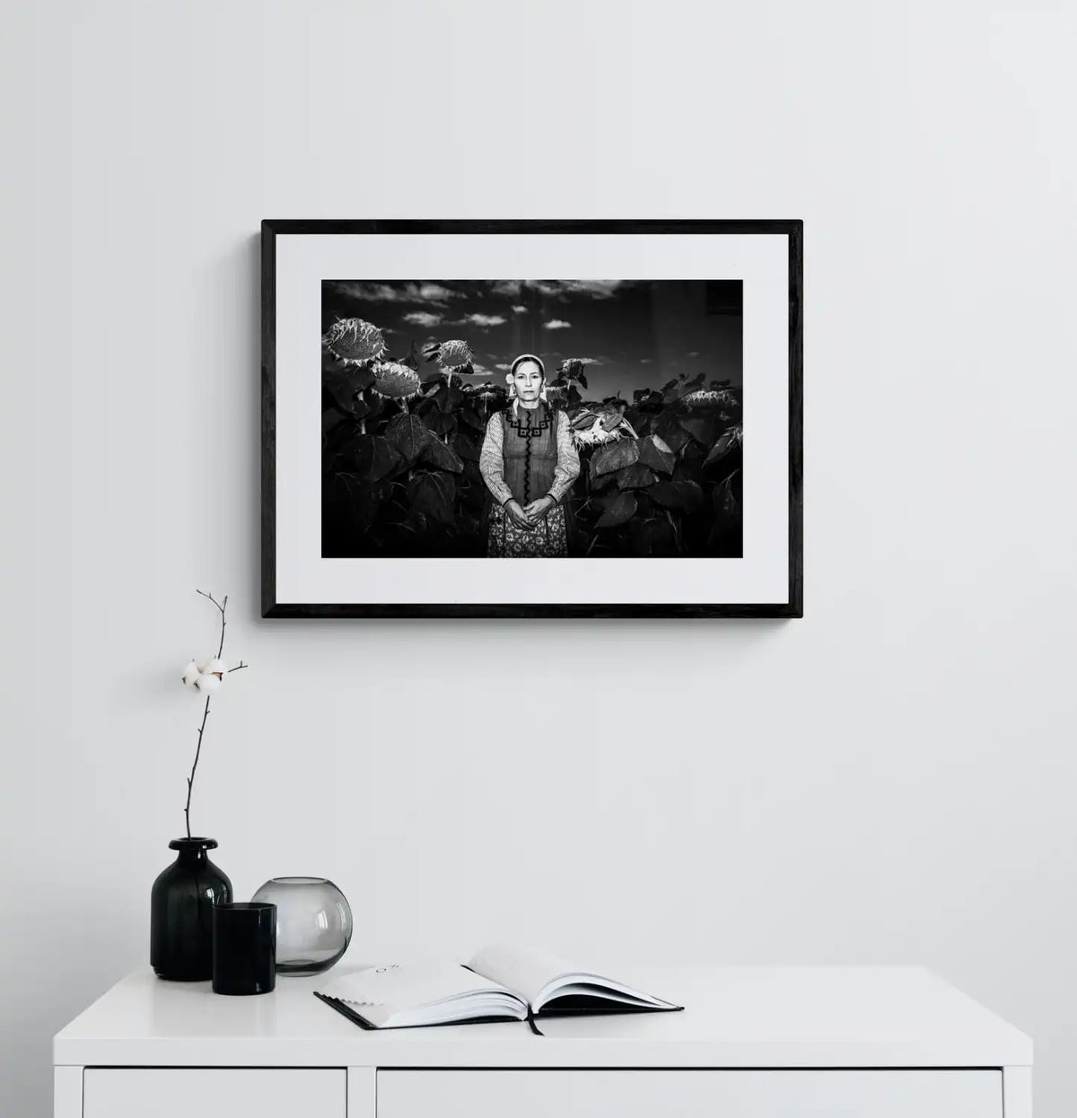Black and White Photography Wall Art Greece | Costume of Vyssa Thrace by George Tatakis - single framed photo
