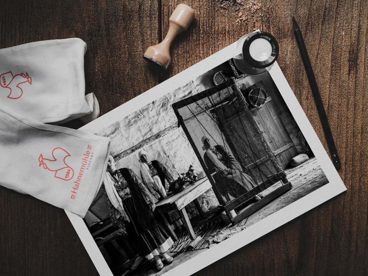 Black and White Photography Wall Art Greece | Costumes of Vamvakou in a traditional home Lakonia Peloponnese by George Tatakis - photo print on table