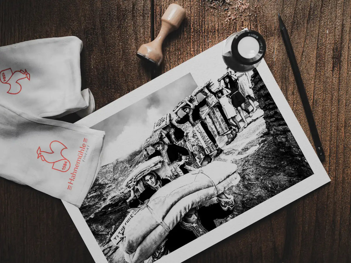 Black and White Photography Wall Art Greece | Dowry in Olympos Karpathos Dodecanese by George Tatakis - photo print on table