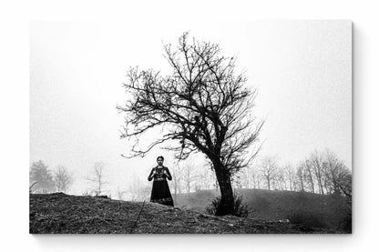 Kerasovo, Konitsa, Epirus, Greece | A Single Tree | Black-and-White Wall Art Photography - thumb