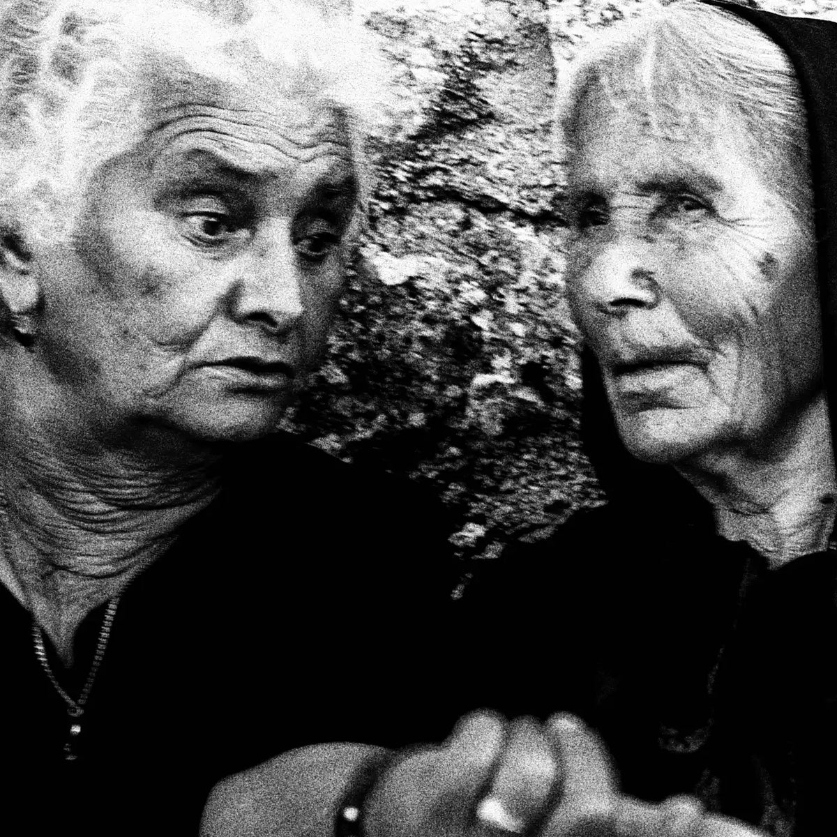 Black and White Photography Wall Art Greece | Gossiping in Egglouvi Lefkada Ionian by George Tatakis - detailed view