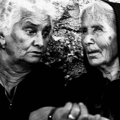 Black and White Photography Wall Art Greece | Gossiping in Egglouvi Lefkada Ionian by George Tatakis - detailed view