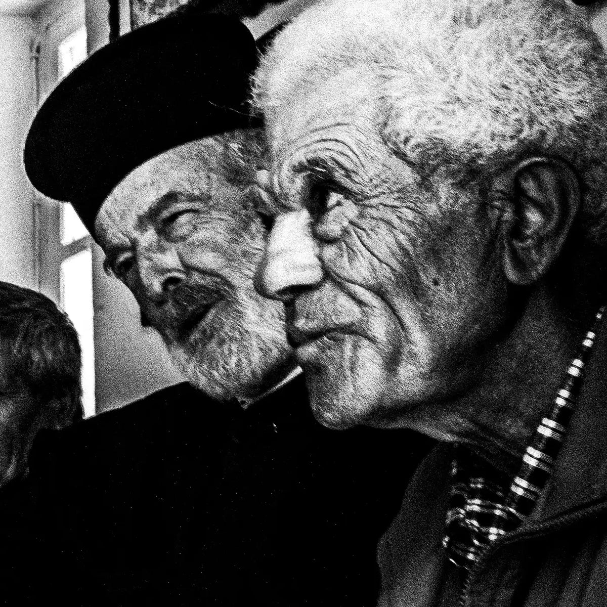 Black and White Photography Wall Art Greece | Cafe in Olympos Karpathos Dodecanese by George Tatakis - detailed view