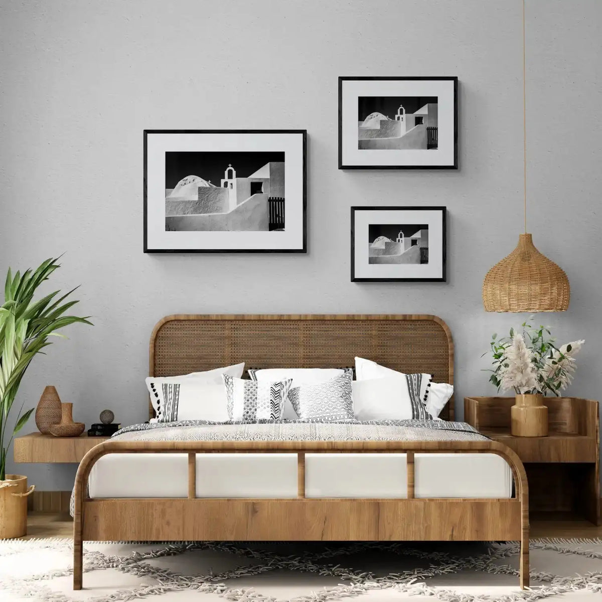 Architectural Forms | Santorini | Chorōs | Black-and-white wall art photography from Greece - framing options