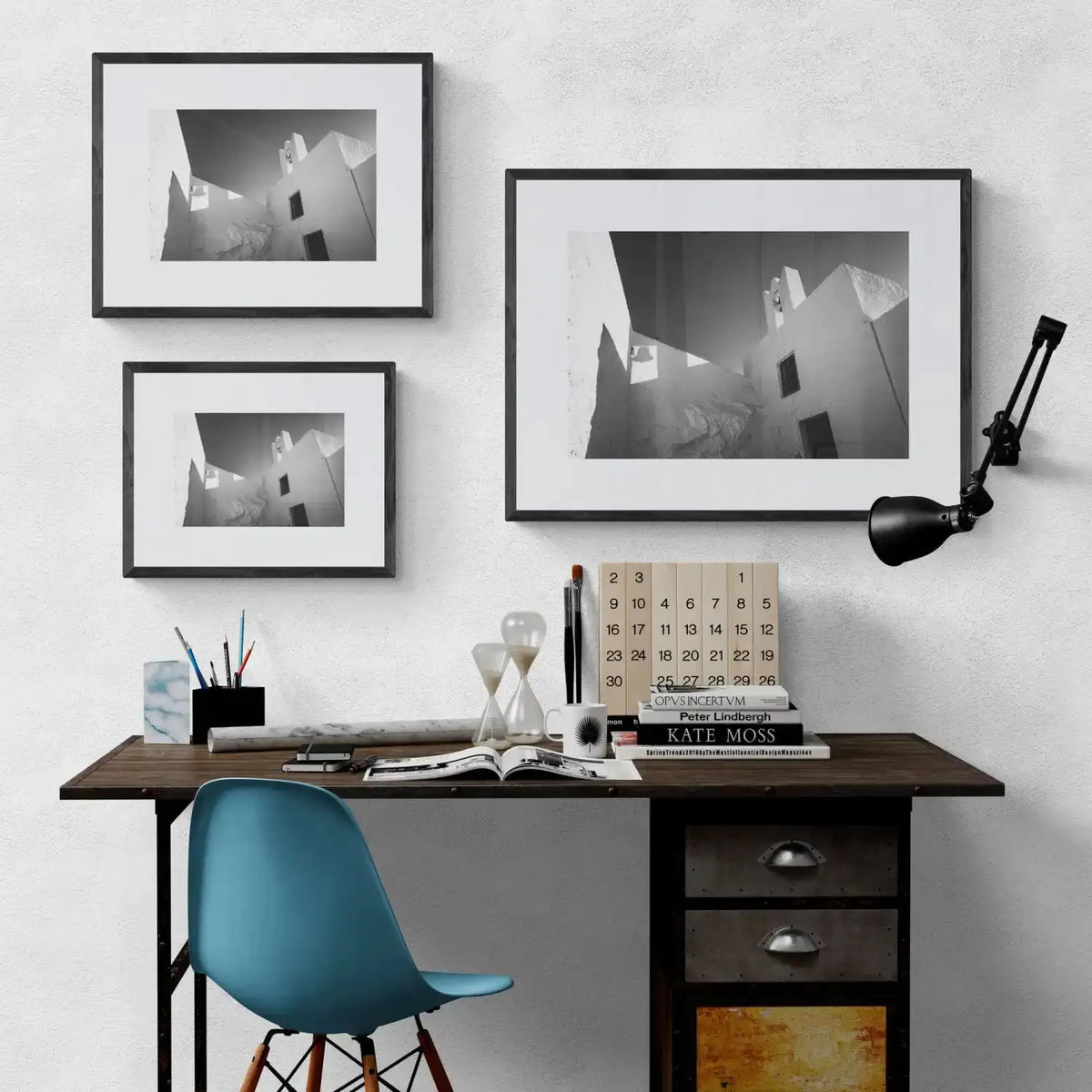 Bell and Shadow | Santorini | Chorōs | Black-and-white wall art photography from Greece - framing options