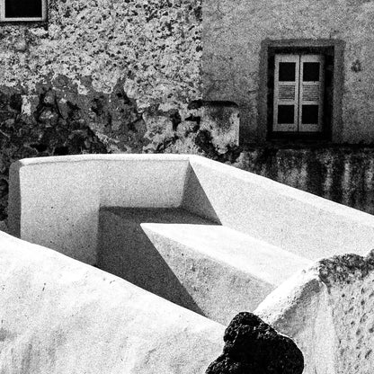 Dance of Houses, Emporio | Santorini | Chorōs | Black-and-white wall art photography from Greece - detailed view