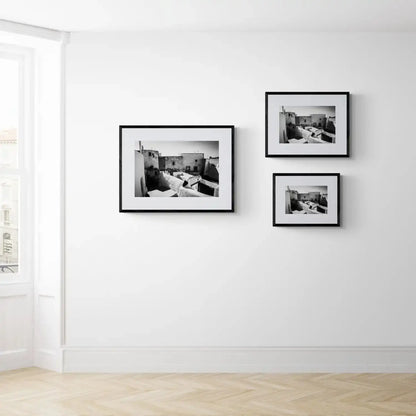 Dance of Houses, Emporio | Santorini | Chorōs | Black-and-white wall art photography from Greece - framing options